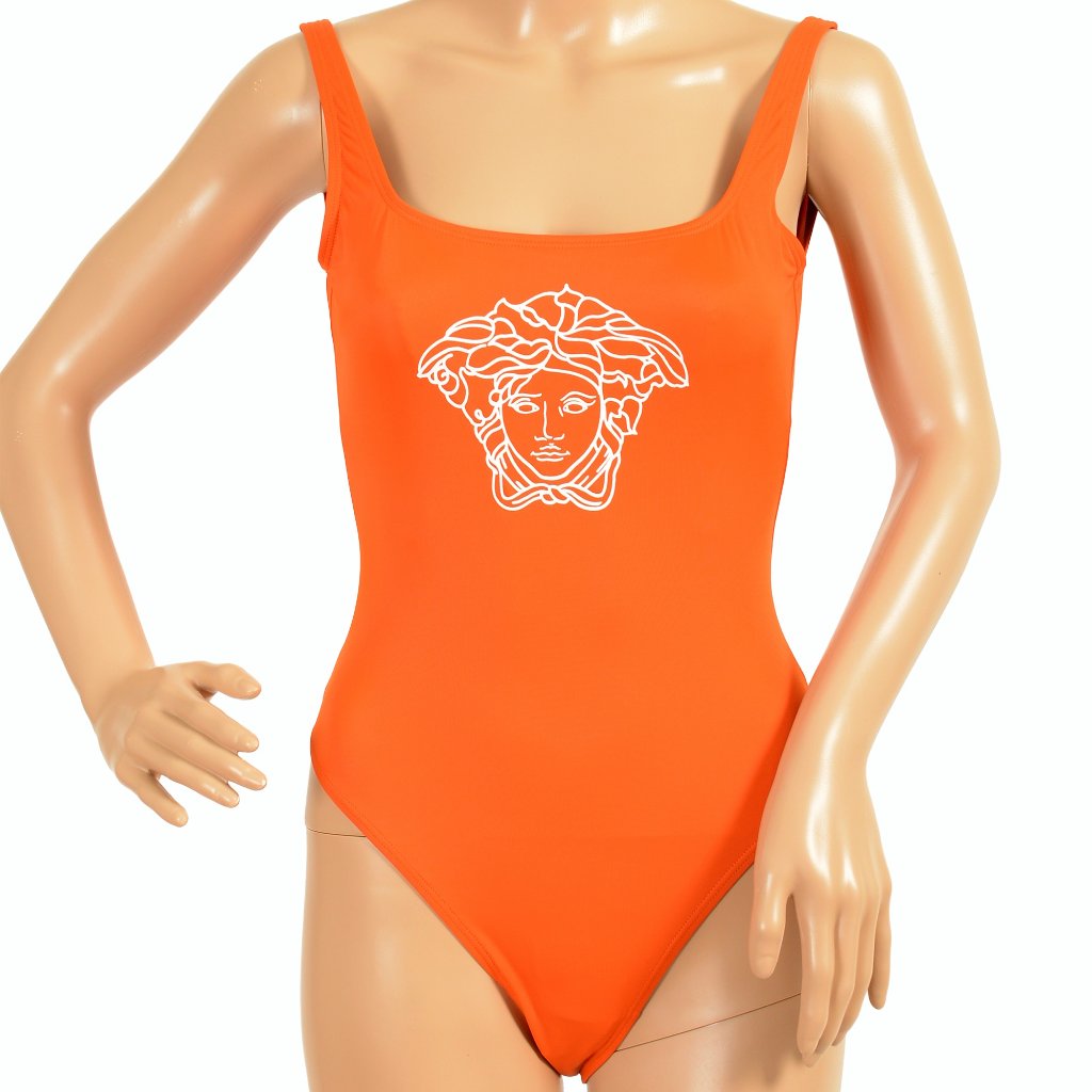Versace Women's Brick Orange One Piece Swimsuit Versace Sz 1 Us Xs It 38